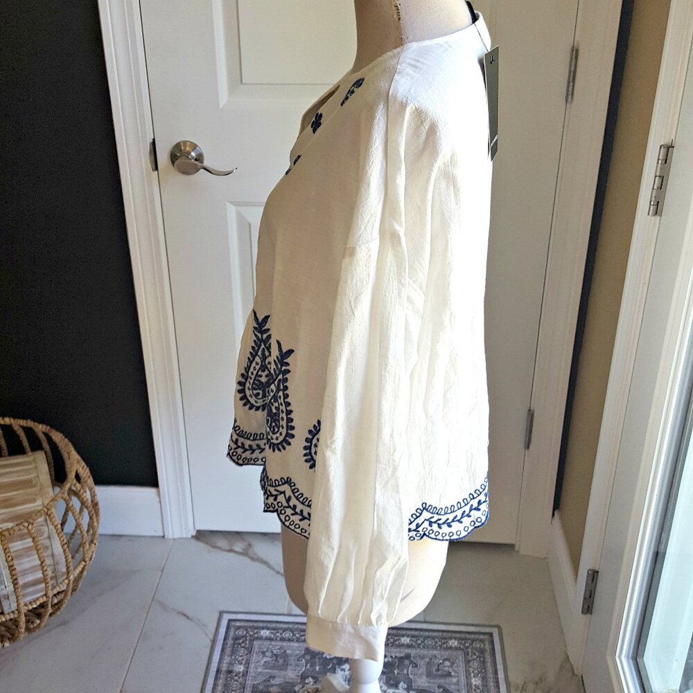 NEW! OVERSIZED BOHO Embroidered BLOUSE SZ XL - Picture 2 of 4
